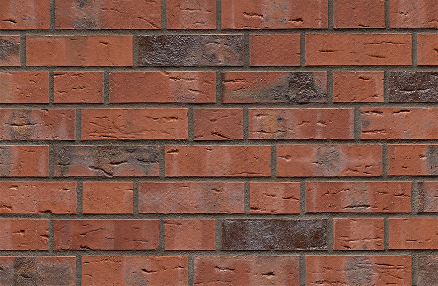 Grafschafter rot Kohlebrand ABC кирпич клинкерный, fuga-1