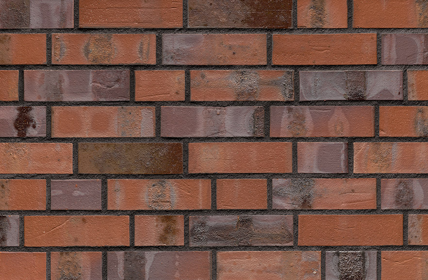 Schleswig bläulich-bunt Kohlebrand ABC кирпич клинкерный, fuga-1