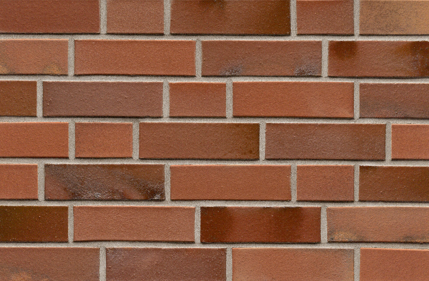 Flensburg rot Kohlebrand glatt ABC кирпич клинкерный, fuga-2