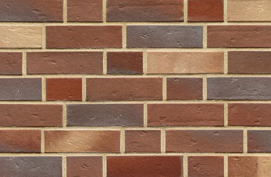 Norddeich rot-blau-sandfarben-bunt genarbt besandet ABC кирпич клинкерный, fuga-4