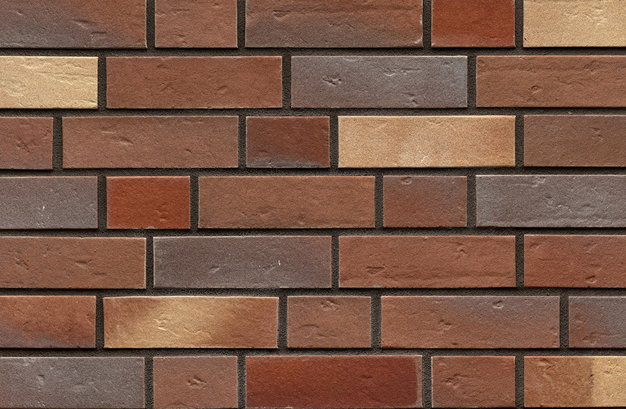 Norddeich rot-blau-sandfarben-bunt genarbt besandet ABC кирпич клинкерный, fuga-3