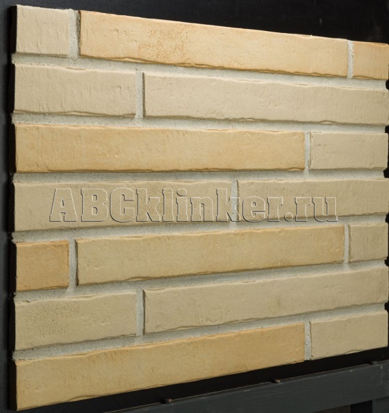 Brick Long 102, желтый 430*52*15 мм, фасадная ригельная плитка под клинкер