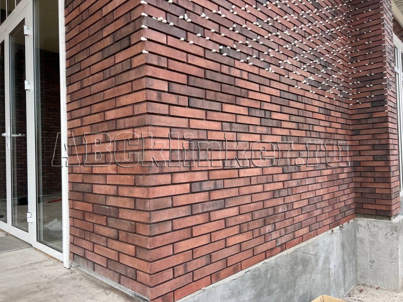 Brick Rimxen 370, красный терракот 284*51*15 мм, фасадная плитка под клинкерный кирпич