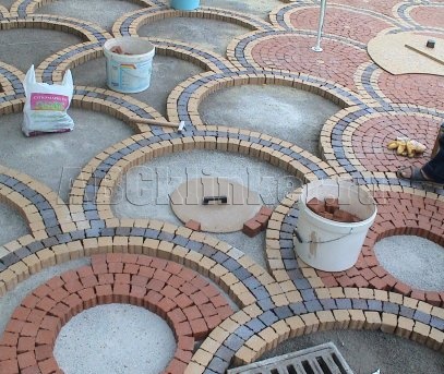 Rot-nuanciert 240х118/60х60х52 дел. на 8 частей, ABC мозаика тротуарная клинкерная (Реккер-бунт)