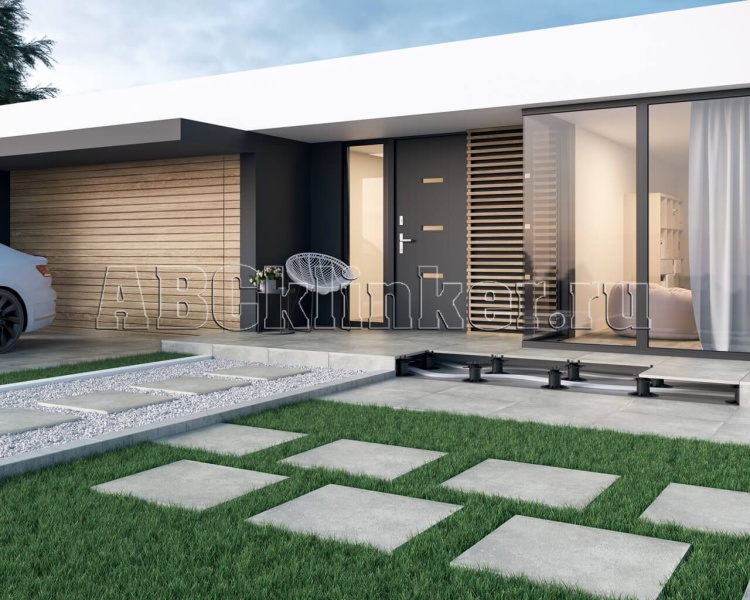 Garden Grys 595х595х20 мм тротуарная плитка крупноформатная, керамогранитная Paradyz