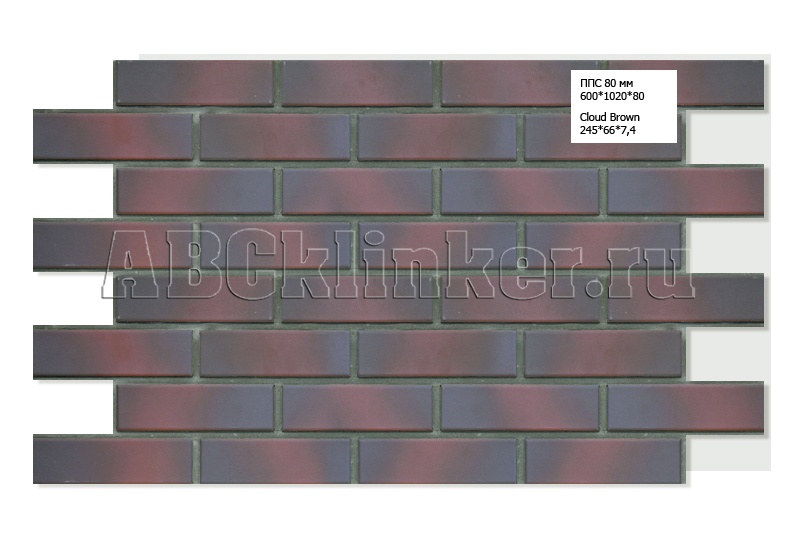 Cloud Brown Термопанель из пенополистирола ППС 600*1020*80 мм, 0,61 м2