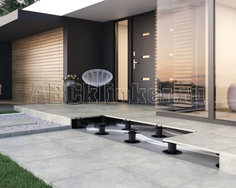 Garden Grys 595х595х20 мм тротуарная плитка крупноформатная, керамогранитная Paradyz