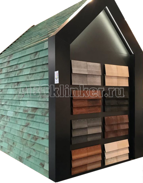 NORDIC 15 Kaminrot schwarz-besandet 365x250x30x14, ABC Клинкерная плитка для Фасада и Кровли, Вент Фасад