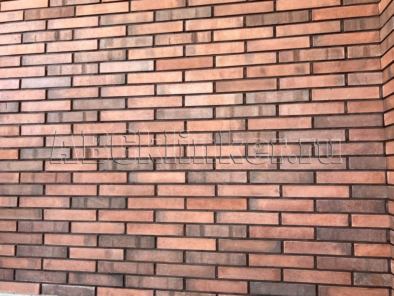 Brick Rimxen 370, красный терракот 284*51*15 мм, фасадная плитка под клинкерный кирпич