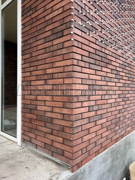 Brick Rimxen 370, красный терракот 284*51*15 мм, фасадная плитка под клинкерный кирпич