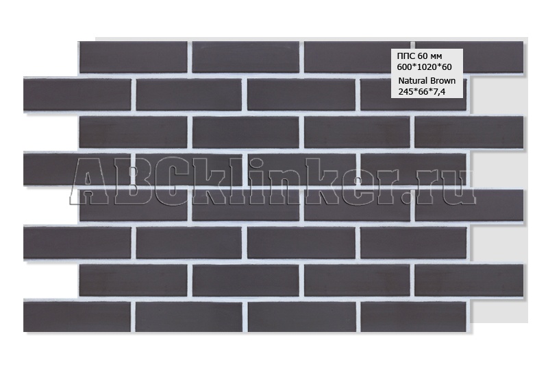 Natural Brown Термопанель из пенополистирола ППС 600*1020*60 мм, 0,61 м2