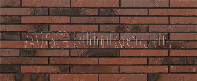 Teuto Rot-bunt Kohlebrand Schieferstruktur 400х35х10 мм, ABC Клинкерная фасадная плитка под кирпич ригельная Langformat