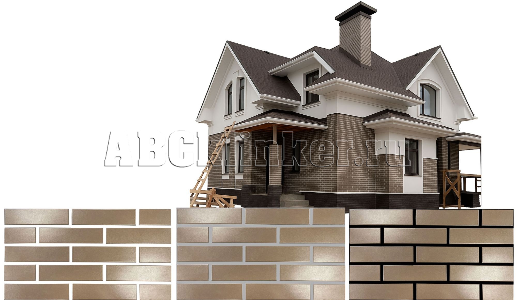 Распродажа клинкерной плитки бежево-коричневая Inkerman 240х60