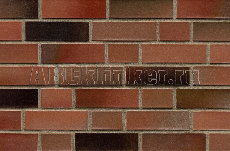 204854 Brinkum rot-schwarz-eisen-bunt glatt, NF 240x115x71 мм, ABC кирпич клинкерный облицовочный