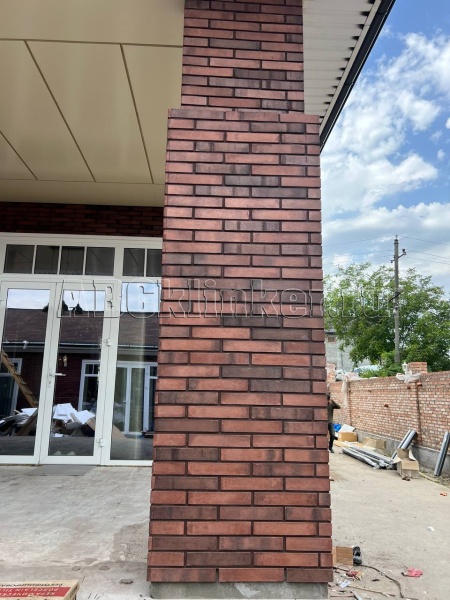 Brick Rimxen 370, красный терракот 284*51*15 мм, фасадная плитка под клинкерный кирпич