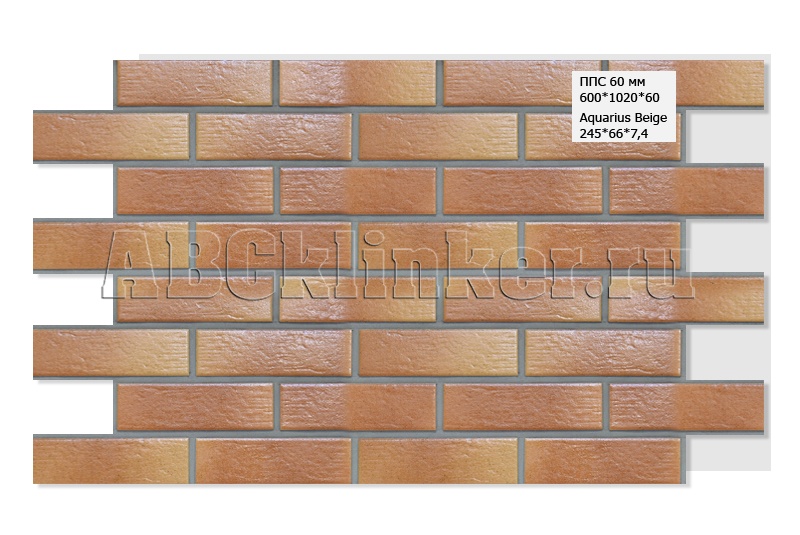 Aquarius Beige Термопанель из пенополистирола ППС 600*1020*60 мм, 0,61 м2
