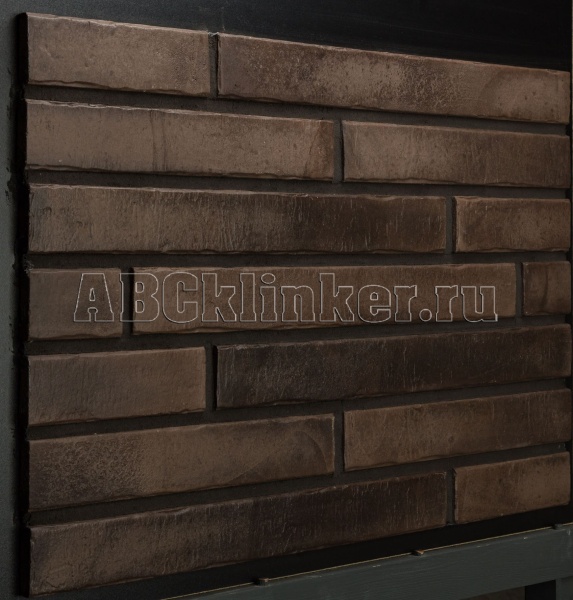 Brick Long 368, коричневый 430*52*15 мм, фасадная ригельная плитка под клинкер