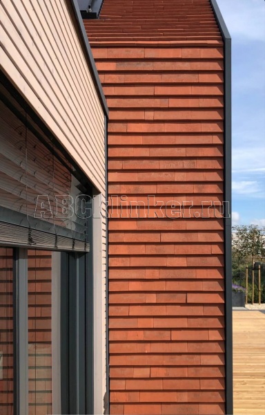 NORDIC 10 Rostrot 400x175x30x14, ABC Клинкерная плитка для Фасада и Кровли, Вент Фасад