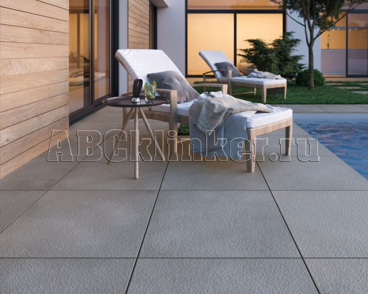 Garden Grys 595х595х20 мм тротуарная плитка крупноформатная, керамогранитная Paradyz