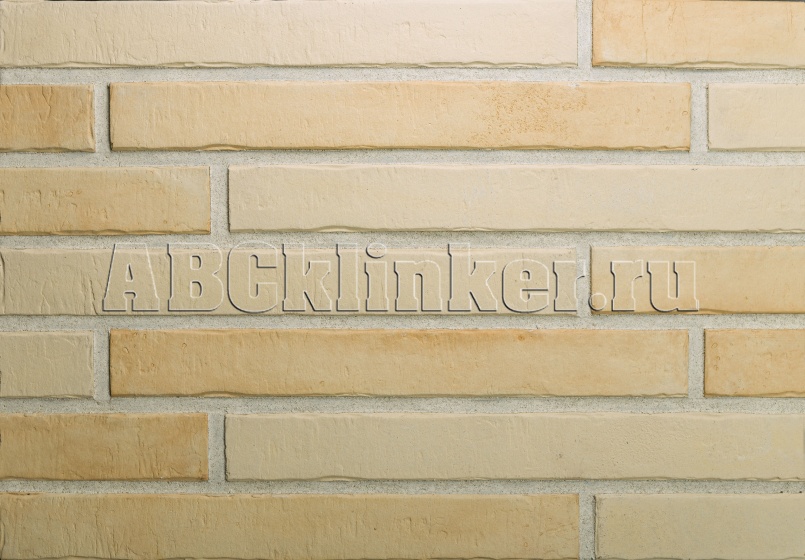 Brick Long 102, желтый 430*52*15 мм, фасадная ригельная плитка под клинкер