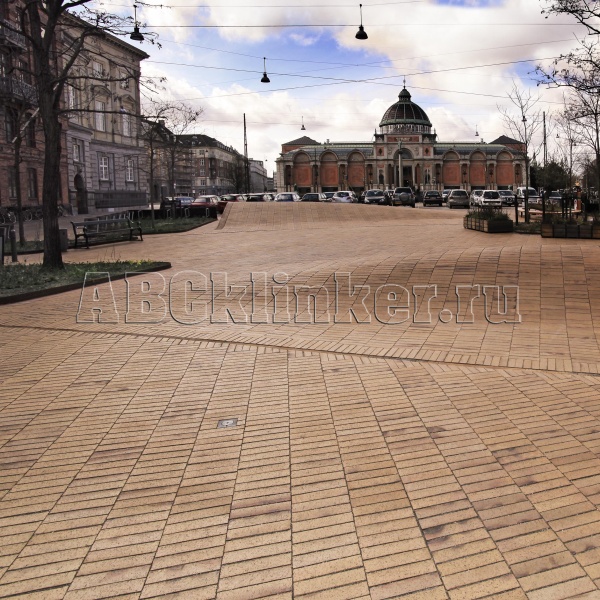 Kopenhagen gelb-Kohlebrand 292x71x71 мм, ABC Клинкерная тротуарная плитка - брусчатка