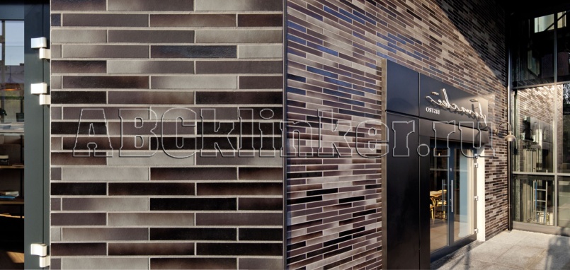 Atlantis KohleBrand Schieferstruktur 365x35x10 мм, ABC Клинкерная фасадная плитка под кирпич ригельная Langformat