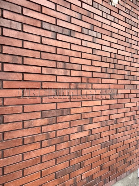 Brick Rimxen 370, красный терракот 284*51*15 мм, фасадная плитка под клинкерный кирпич